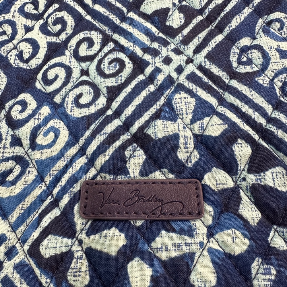 Vera Bradley Travel Organizer Hanging Jewelry Cosmetic Blue Quilted - Picture 4 of 7